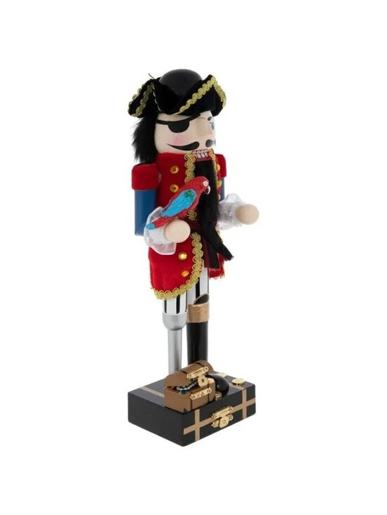 Hobby Lobby Other - Wooden Pirate Nutcracker w/Parrot Treasure & Peg Leg 14" Tall